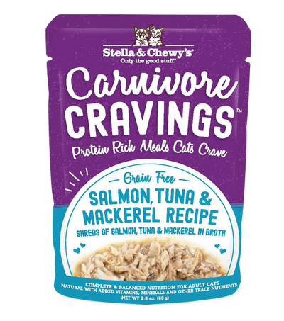 Stella & Chewy's Cat Carnivore Cravings Salmon, Tuna & Mackerel Pouch