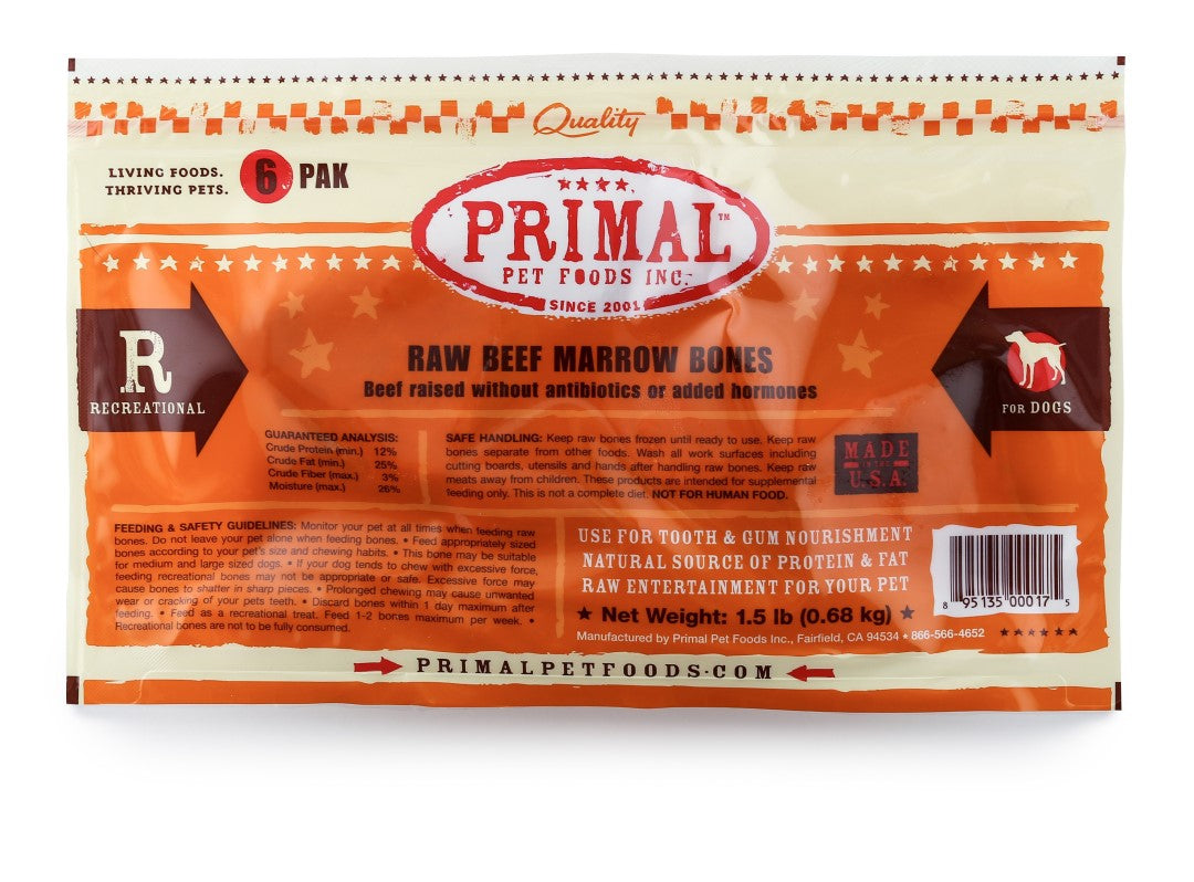 Primal Beef Marrow Bone 6 Pack