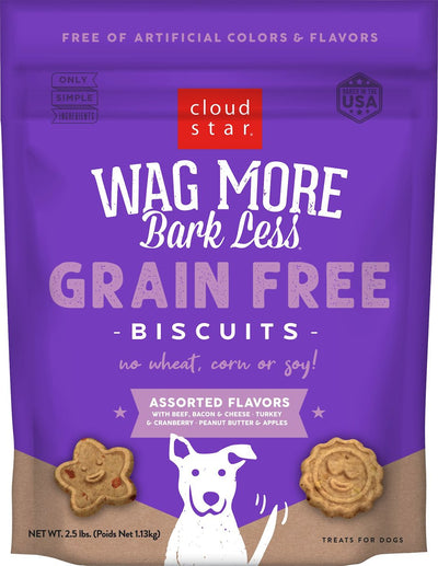 Cloud Star Wag More Bark Less Grain Free Biscuits Assorted Flavors 2.5 Lb