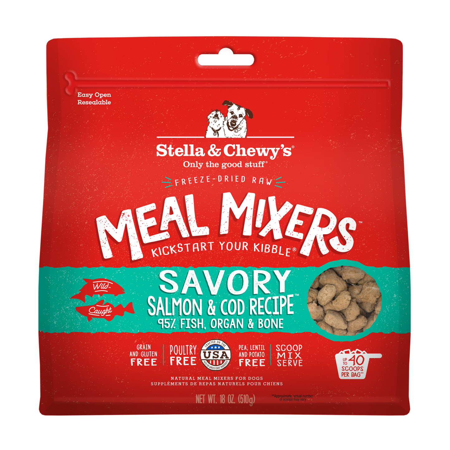 Stella & Chewy's Freeze-Dried Meal Mixers Savory Salmon & Cod