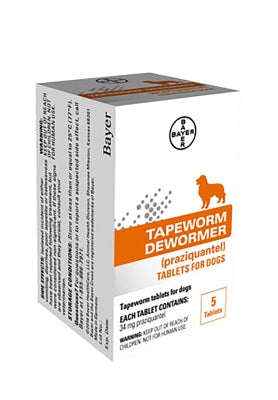 Bayer Tapeworm Dewormer Dogs 5 ct.