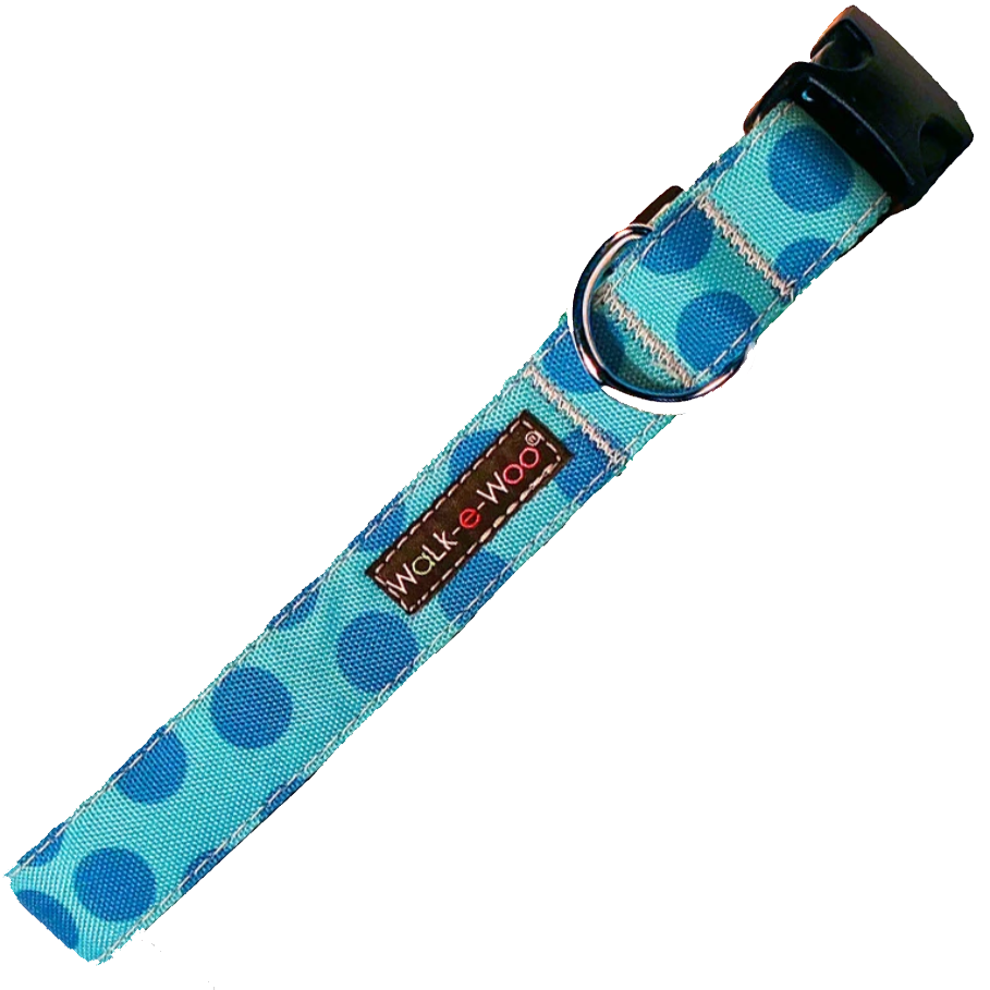Walk-e-Woo Turquoise Dots Collar