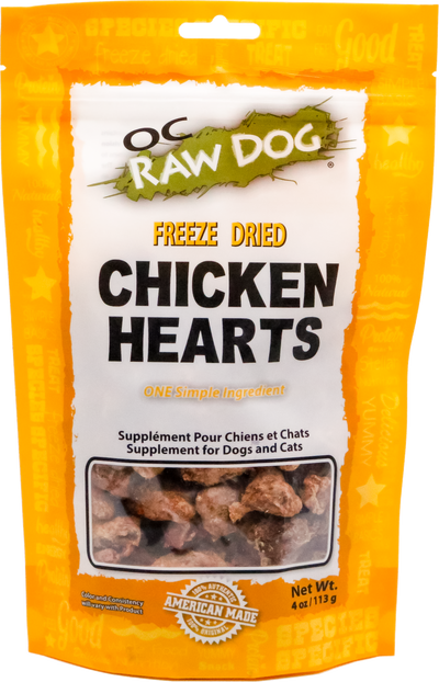 OC Raw Freeze Dried Chicken Hearts 4 oz
